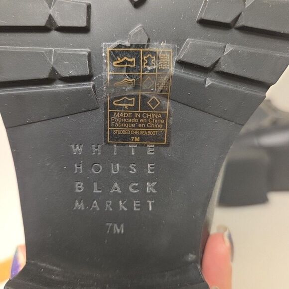 WHITE HOUSE BLACK MARKET Studded Chelsea Ankle Boots Sz 7 NWOT - NO BOX - Picture 13 of 16